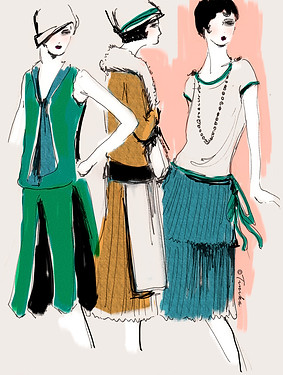 1920s fashion history - Tinika illustrations
